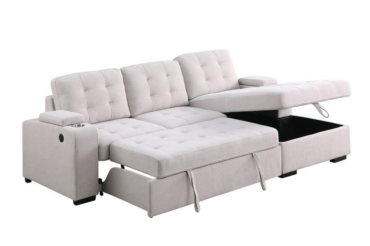 RHF AND LHF SECTIONAL SLEEPER - BEIGE