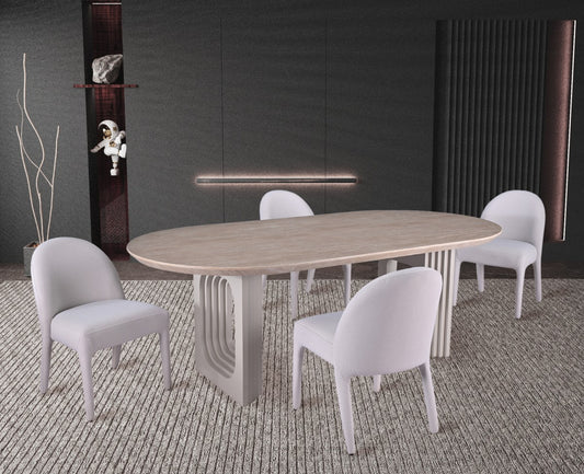 5-PIECE DINING SET - BEIGE