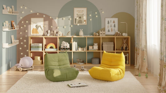 KID'S ARMLESS CHAIR - PALE YELLOW