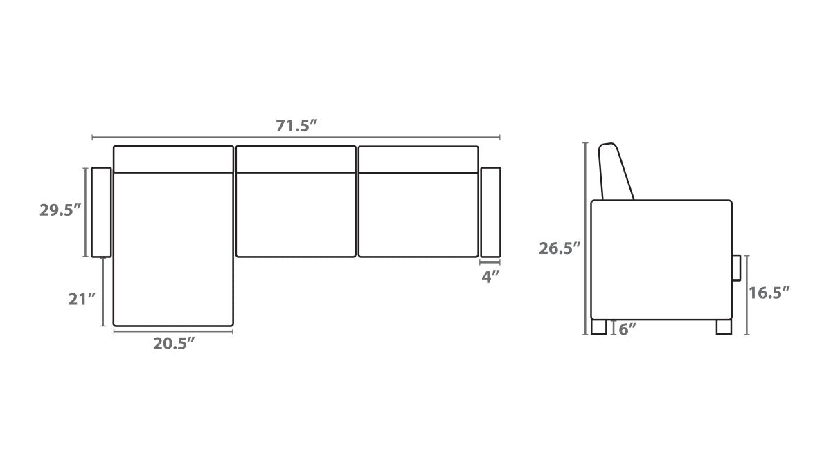 Sofa Sectional Reversible T1228