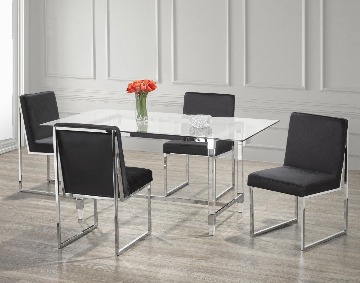 5-PIECE DINING SET - BLACK