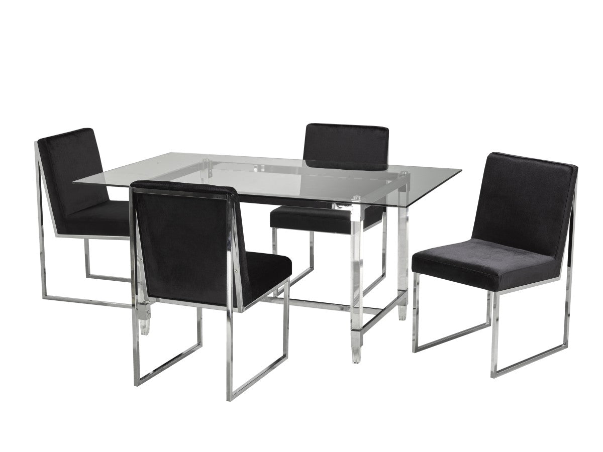 5-PIECE DINING SET - BLACK