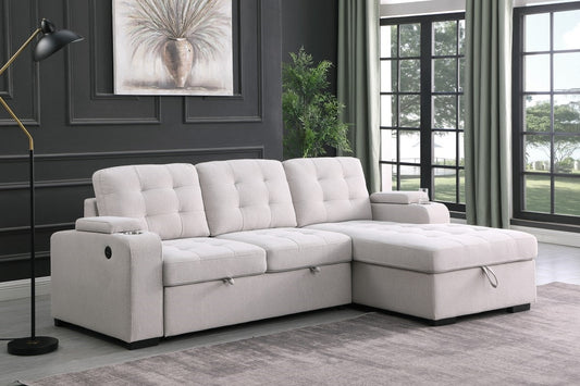 RHF AND LHF SECTIONAL SLEEPER - BEIGE